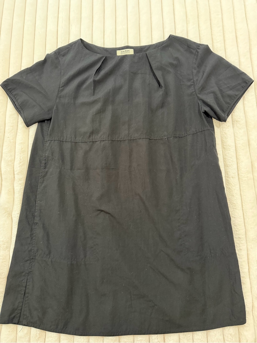 Acne Black Short Sleeve Mini Dress